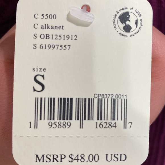 NWT Free People Intimately Plunge V Neck Top Purple Ribbed Size Small - Picture 5 of 5